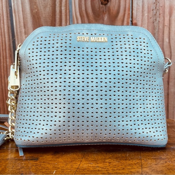 Steve Madden Handbags - Steve Madden purse silver Gray  perforated leather Women's crossbody Bag